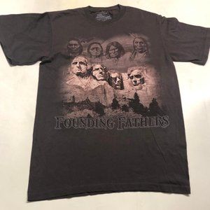 Founding Fathers Mount Rushmore Native American Indian The Mountain T-Shirt S